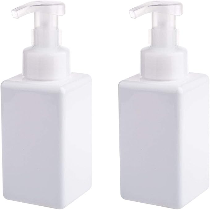 Foaming Soap Dispenser, 22oz Plastic Refillable Pump Bottle, 2 Pack, Shampoo & by UUJOLY