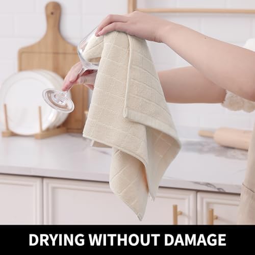 Homaxy 100% Cotton Terry Kitchen Towels, 8 Pack - Image 4