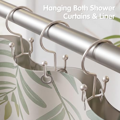 OEH 24 Pcs Shower Curtain Hooks, Metal Shower Curtain Rings, Decorative Shower - Image 3