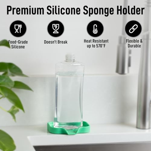 Zulay Kitchen Small Silicone Sponge Holder – Space-Saving Sink Organizer Tray - Image 5