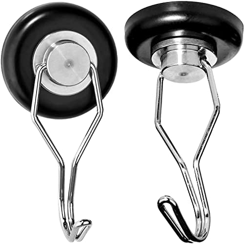 Mavoro Strong Magnetic Hooks for Hanging. Up to 65 lbs. Set of 2 Black Magnet by Mavoro
