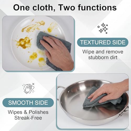 Dual-Sided Microfiber Cloths, 12x12 Lint-Free 6-Pack - Image 4