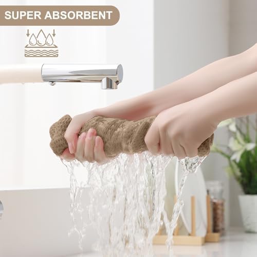 Homaxy 8 Pack 100% Cotton Kitchen Towels and Dishcloths Set - Image 3