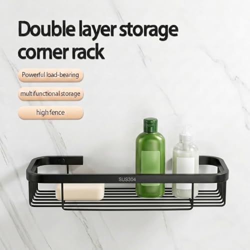 Corner Shower Caddy, 201 Stainless Steel Bathroom Shelf Organizer, Wall Mounted - Image 5