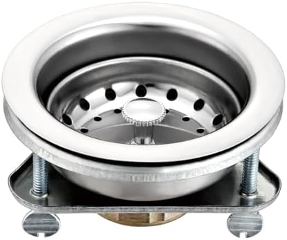 3.5" Stainless Steel Sink Strainer, Stopper & 3-Bolt Flange Set by Unknown