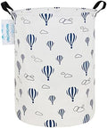 Round Laundry Basket Collapsible Storage Hamper Blue Balloon by LANGYASHAN