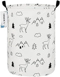 Round collapsible Large Deer Mountain Laundry Hamper by ONOEV