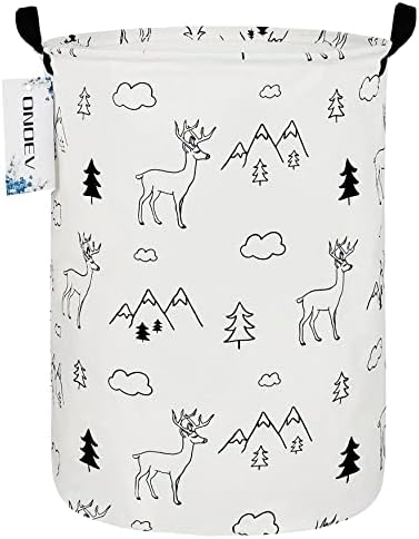 Round collapsible Large Deer Mountain Laundry Hamper by ONOEV