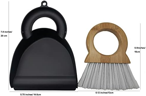 Mini Broom and Dustpan for Housekeeping, Wooden Handle Small Broom and Dustpan - Image 2