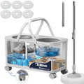 RinseWise Compact Gen 1 Mop Bucket, Clean/Dirty Water Separation, 6 Heads by RinseWise