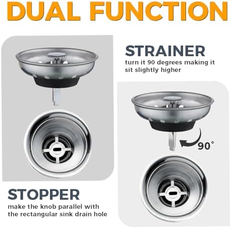 ZM 2 Pack Kitchen Sink Strainer and Stopper Replacement Basket - Image 4