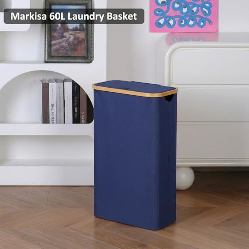Slim Laundry Basket, 60L Laundry Hamper - Image 4