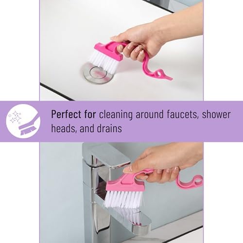 Slick- Window Track Cleaning Brush, 3 Pack, Shades of Pink, Ergonomic Handle - Image 5