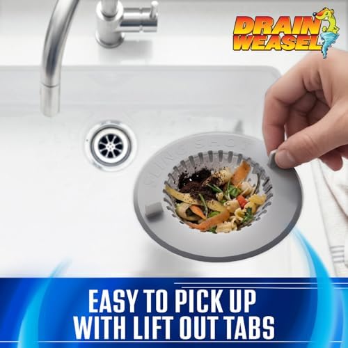 Drain Weasel Slingshot Kitchen Sink Drain Strainer Cover Basket, 2 Pack - Image 4