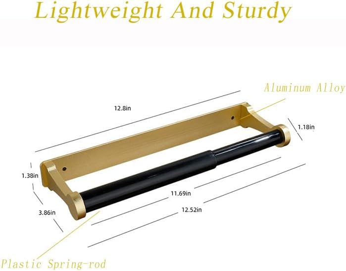 Adhesive Or Drilling 12IN Gold Kitchen Paper Towel Holder Under Cabinet - Image 3