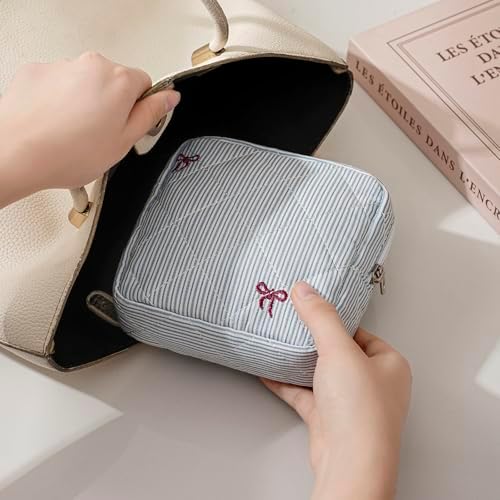 RSRSLEII Mini Quilted Striped Makeup Pouch - Image 3