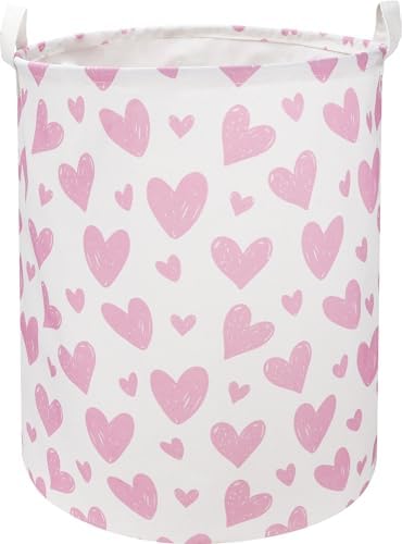 NTAOHAMPER Pink Heart Laundry Hamper, Laundry Basket, Girls Nursery Hamper by NTAOHAMPER