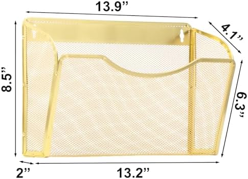 EASEPRES 3 Single Pocket Mesh Hanging File Organizer, Vertical Wall Mounted - Image 2