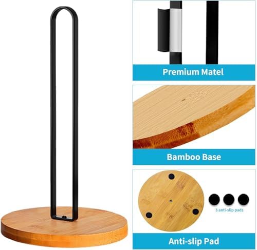 Wooden Paper Towel Holder Countertop, Kitchen-Towel-Holder FreeStanding - Image 5