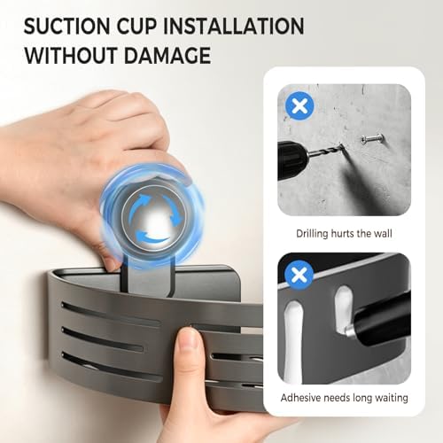 Lekesky Corner Shower Caddy Suction Cups, No Drilling Bathroom Shower Shelf - Image 2