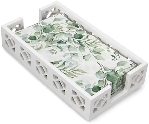 White Wooden Paper Hand Guest Towel Holder by Ayiaren