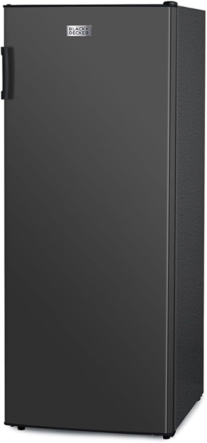 BLACK+DECKER 8.5 Cu. Ft. Upright Freezer, Stand Up Freezer with Mechanical Temperature Control, Freezer Upright with 3 Shelves and 4 Door Bins, Manual Defrost, R600a Refrigerant, BUF850LB, Black
