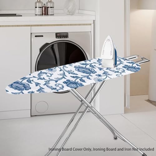 Blue Damask Floral Ironing Board Cover 15x54 Inch Bohemian Baroque Floral - Image 2