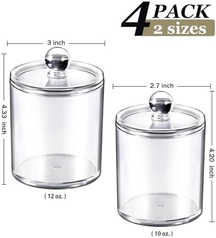 SheeChung 4 Pack Clear Acrylic Qtip Holder - Image 4
