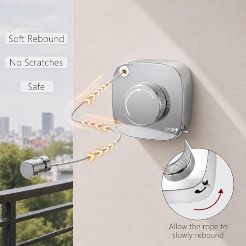 Retractable Clothesline Indoor/Outdoor, Portable Non-Sagging Wall Mounted - Image 7