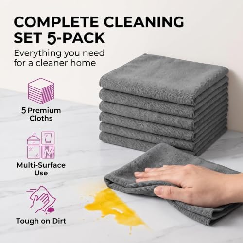 Genie Magic Cleaning Cloth 5Pcs, Upgraded Thickened Large-Sized 12 * 16IN - Image 2