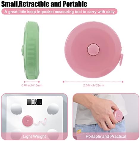 Tape Measure Body Measuring Tape, Retractable 60 Inch Soft Mini Measuring Tape - Image 3