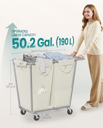 SONGMICS 2-Section Laundry Basket - Image 6