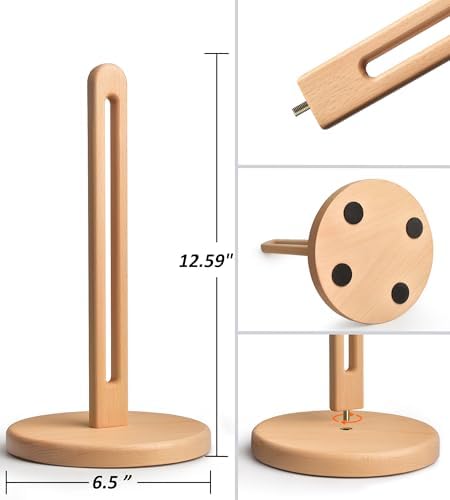 KitchLife Wooden Paper Towel Holder Countertop, 6.5" Jumbo Base, Fits Jumbo - Image 2