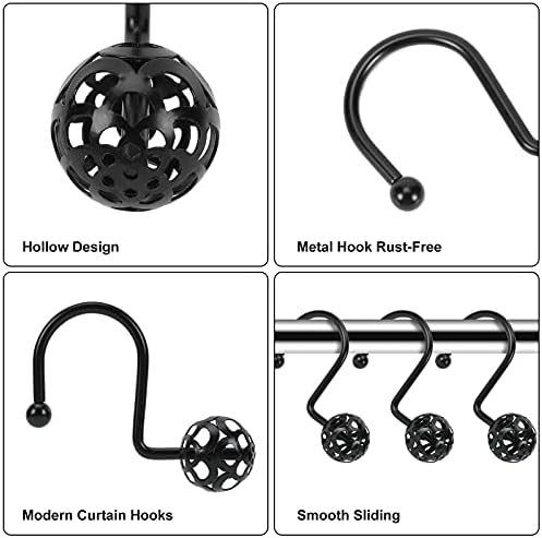 Gracelife 12Pcs Hollow Ball Shower Curtain Hooks Luxury Quality Rustproof - Image 2