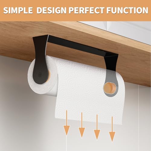 Paper Towel Holder Under Cabinet, Wall Mount, Adhesive or Drilling - Image 2