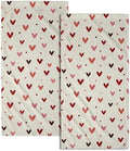 Valentine's Hand Towels Set of 2 Pink Red Love Heart Dot Decor Kitchen Towels by Granbey