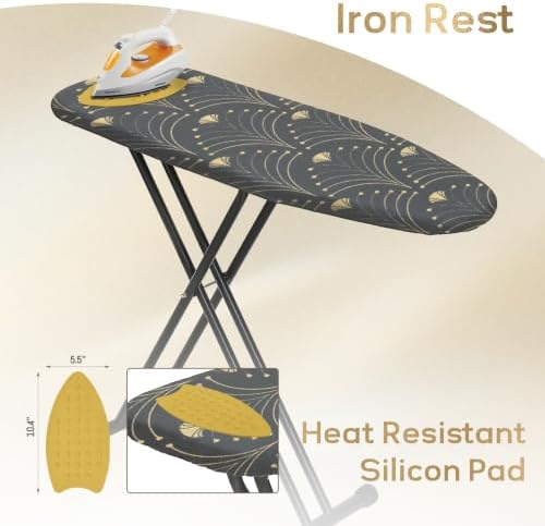 Ironing Board 43x13, RAINHOL Black Gold Pattern Full Size Iron Board - Image 3