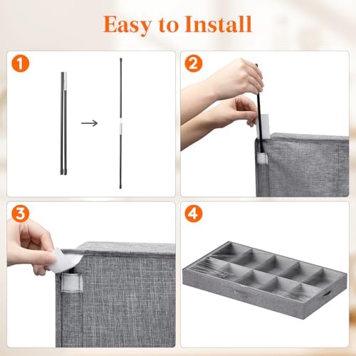 Lifewit 4.3 Inches Under Bed Shoe Storage Organizer Fits 10 Pair Sneakers - Image 5