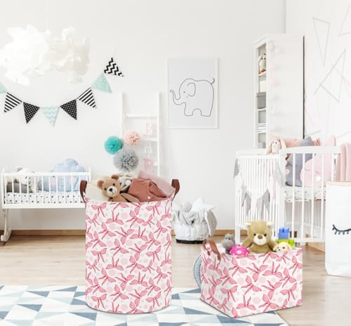 Bowknot Waterproof Laundry Hamper, Baby Nursery Hamper, Clothes Organizer Basket - Image 6