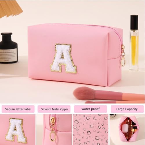 Initial Makeup Bag for Women Gifts, PU Leather Cosmetic Pouch - Image 4