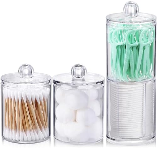 4 Pcs Acrylic Qtip Holder Dispenser - Image 2