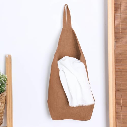 100% Linen Hanging Storage Bags Baskets 2 Pcs, Small Wall Storage Bag - Image 4