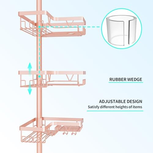 DAOYA Corner Shower Caddy Tension Pole - Image 5