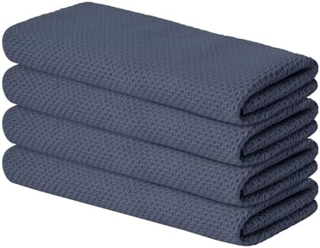 Artoid Mode 100% Cotton Dark Grey Waffle Weave Kitchen Dish Cloths, 13x28 Inch by ArtoidMode