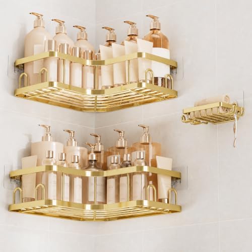 Veken Corner Shower Caddy 3-Pack, Advanced Rustproof Design&Stable Storage by Veken