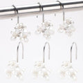 White Flower Shower Curtain Hooks Set of 12 White Decorative Rings by Unknown