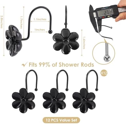 3D Floral Shower Curtain Hooks, Living Room Fun Home Decor - Image 3