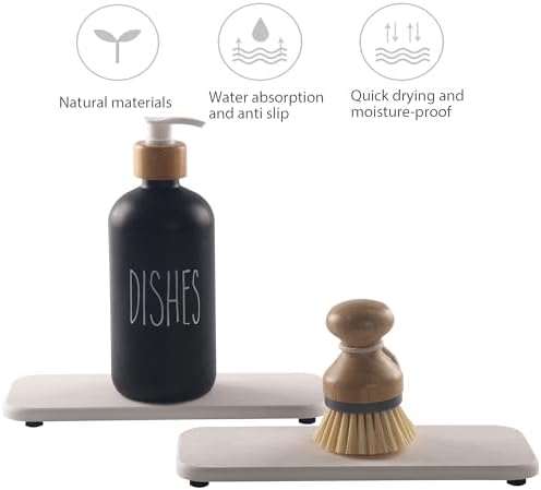 NiuYichee 2Pcs Stone Soap Trays Water Absorbing Diatomite Coaster - Image 2
