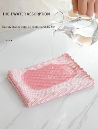Fish Scale Microfiber Cleaning Drying Polishing Cloth, 8 Pack, 15.7"x11.8" - Image 5