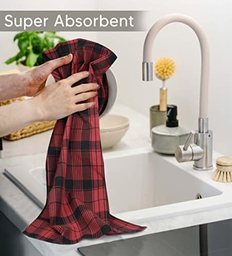 Utopia Towels Red & Black Dish Towels 100% Cotton - Image 3